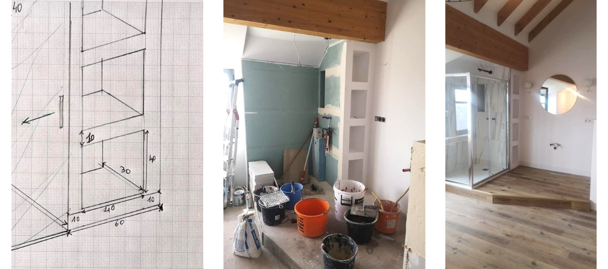 Salle de bain - Plan, travaux et résultat 